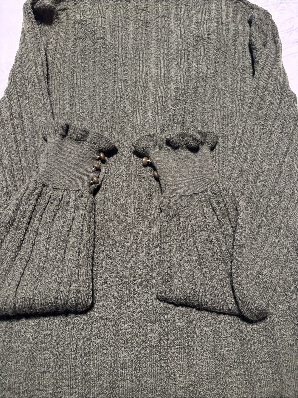 La Maille Sézane Olive Green Knit Sweater - Picture 12 of 13